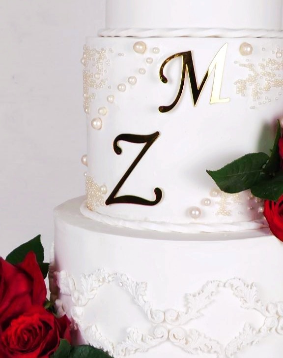 Classic White Wedding Cake - Front View